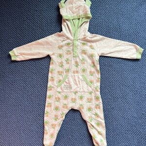 Star Wars Grogu Hooded Body Suit - Cream and Green